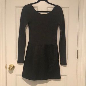 Topshop dress with leather skirt bottom